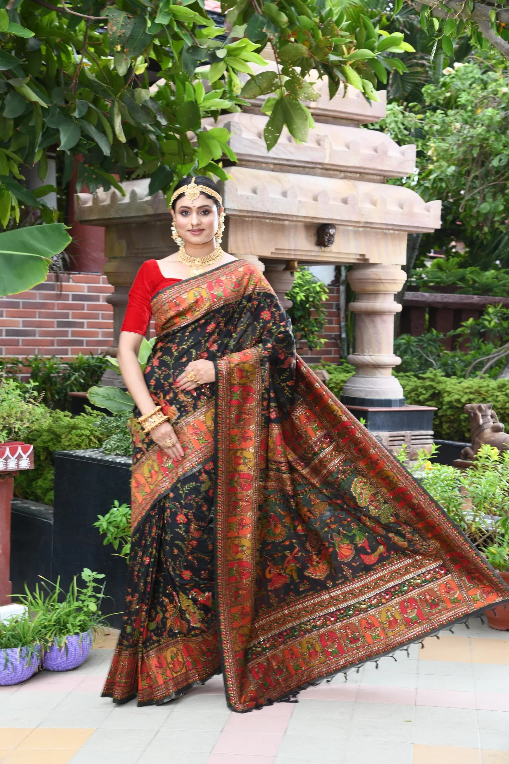 Bomkai Pattern Accent Kurti