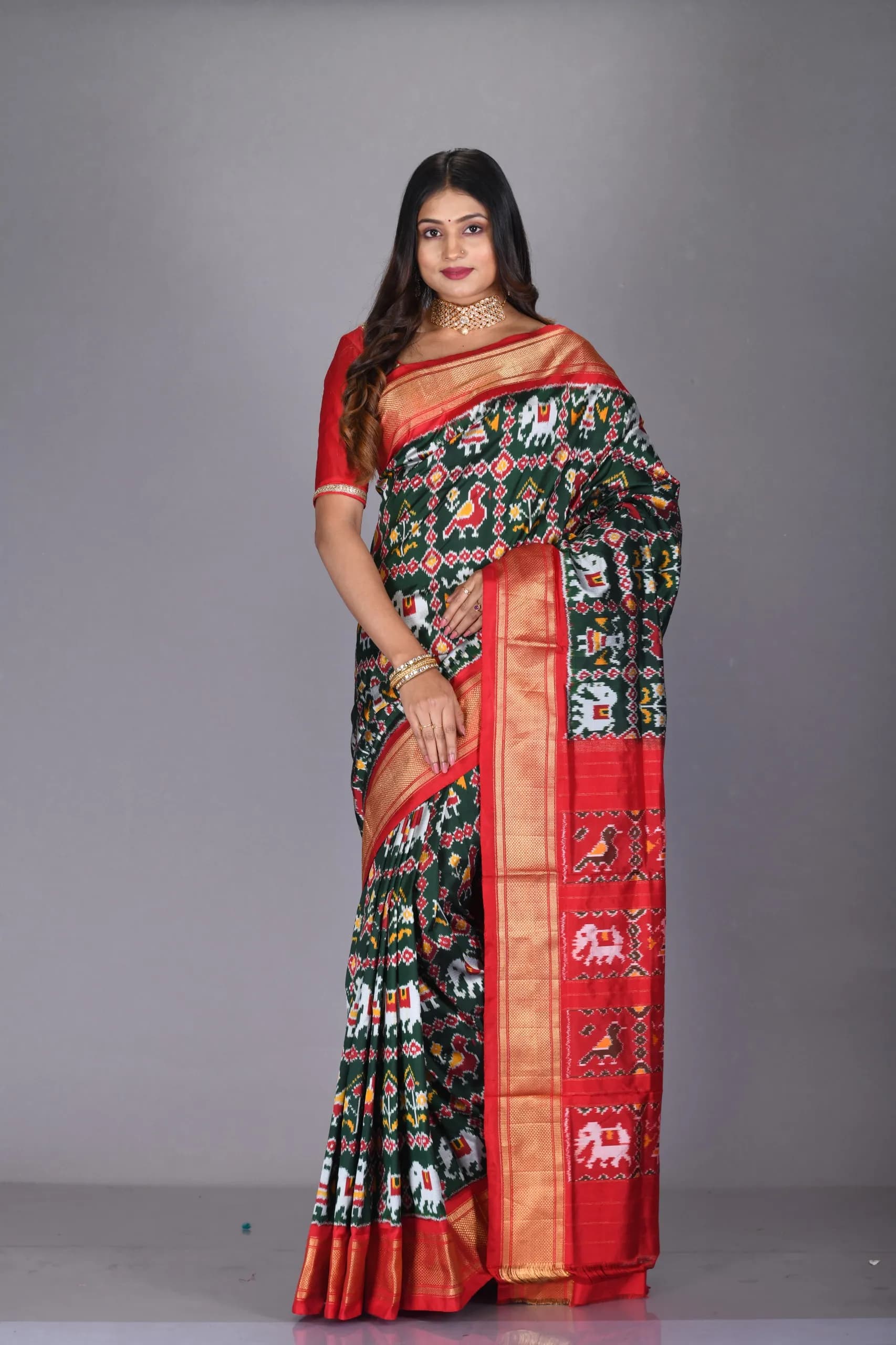 Handloom artisan weaving traditional fabric